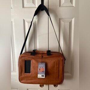 🆕 Solgaard Lifepack Hustler Cognac Vegan Leather Shoulder Bag NO SOLARBANK